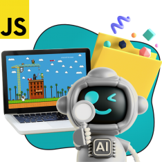 Язык программирования JavaScript + AI. Проектное обучение + геймификация + AI-помощники - КИБЕРшкола программирования для детей, компьютерные курсы для школьников, начинающих и подростков - KIBERone г. Ульяновск